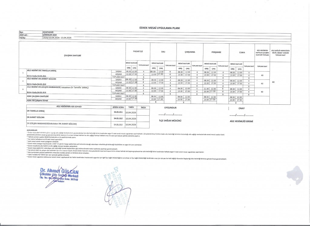 Esnek Mesai Nisan-2026